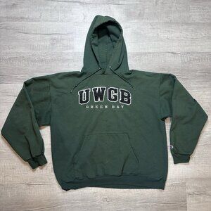 Vintage Y2K UWGB Green Bay Phoenix Hoodie Mens XL Green Pullover Sweatshirt